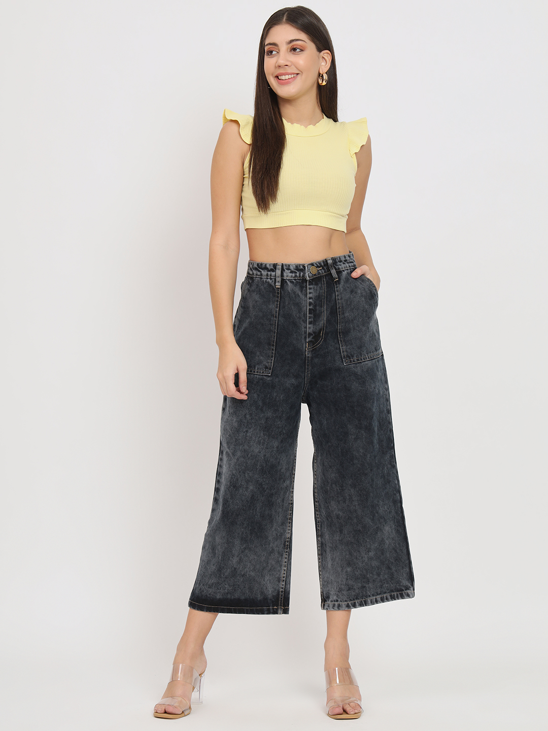 AngelFab Women Skinny fit Carban Black Jeans