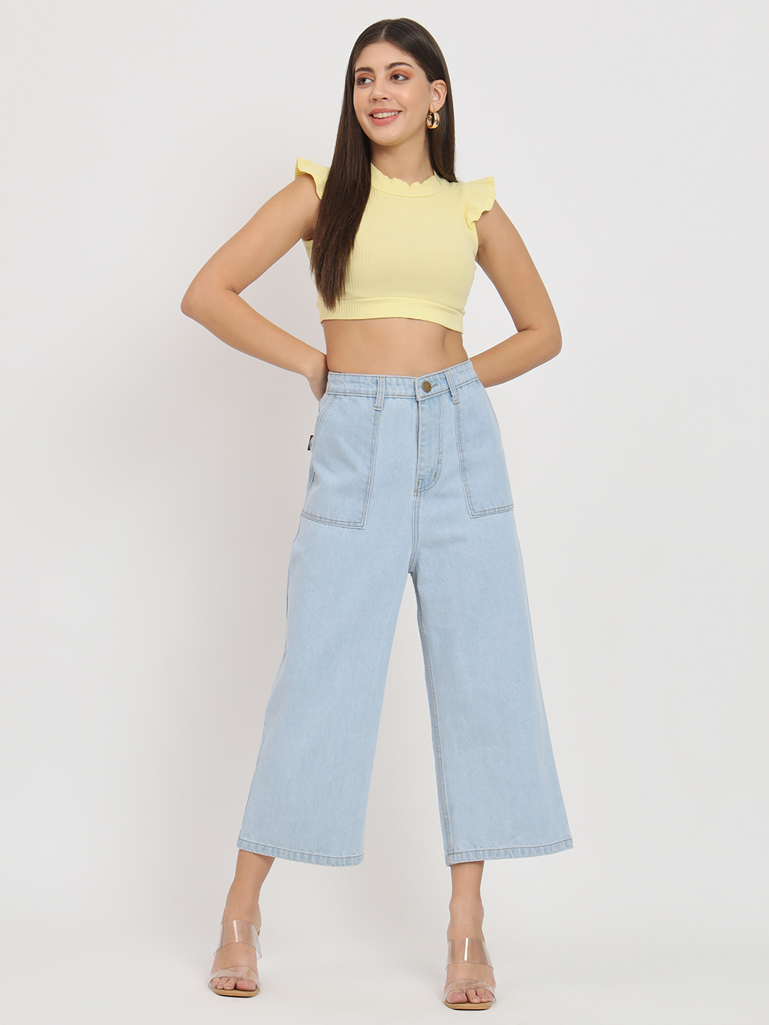 AngelFab Women Skinny fit Sky Blue Jeans