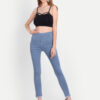 1 AngelFab Women Broad Belt 3line Sky Blue Jegging