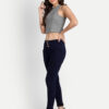 1 AngelFab Women 3 Button Navy Blue Jeans