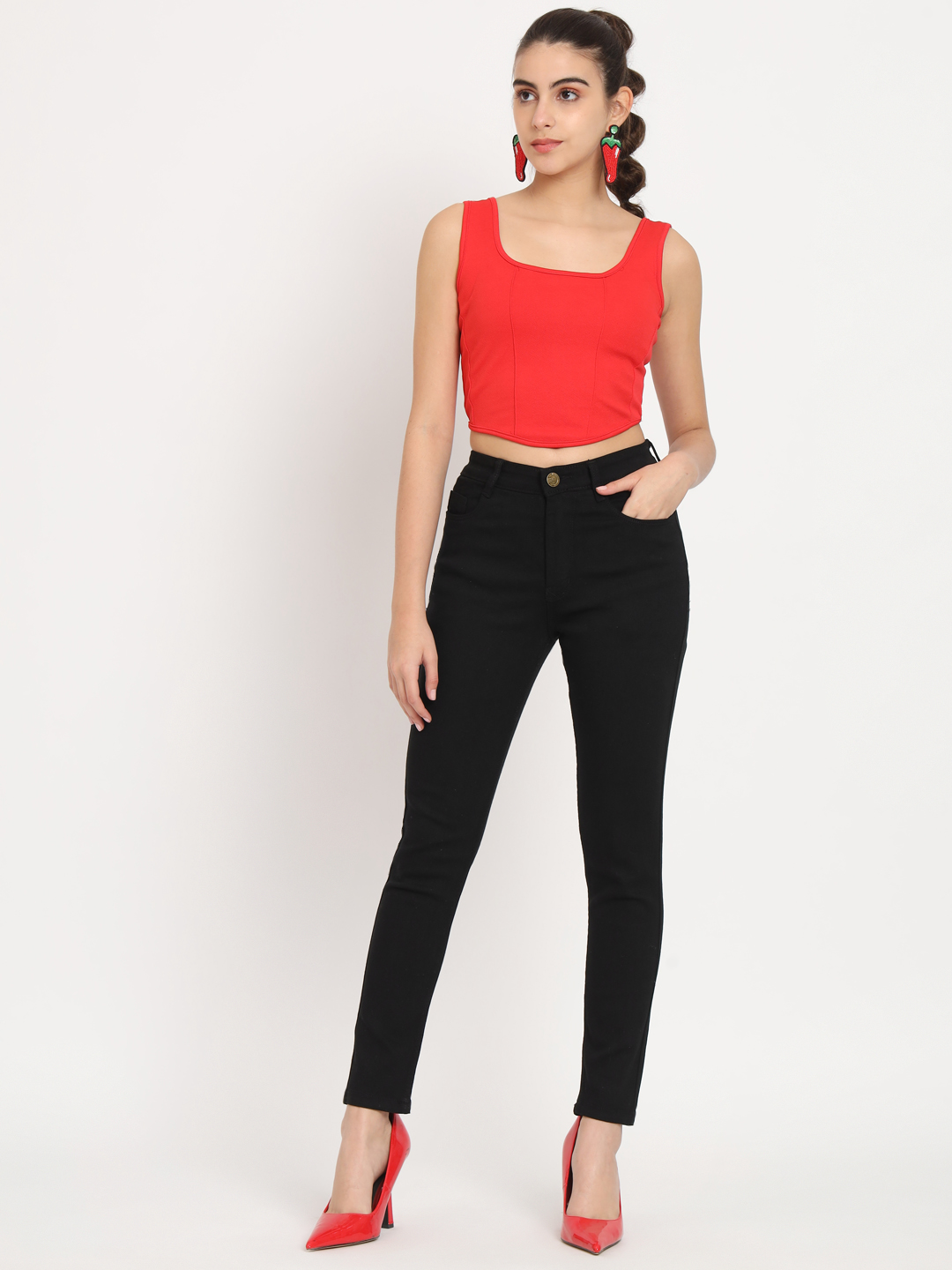 AngelFab Women Skinny fit Black Jeans