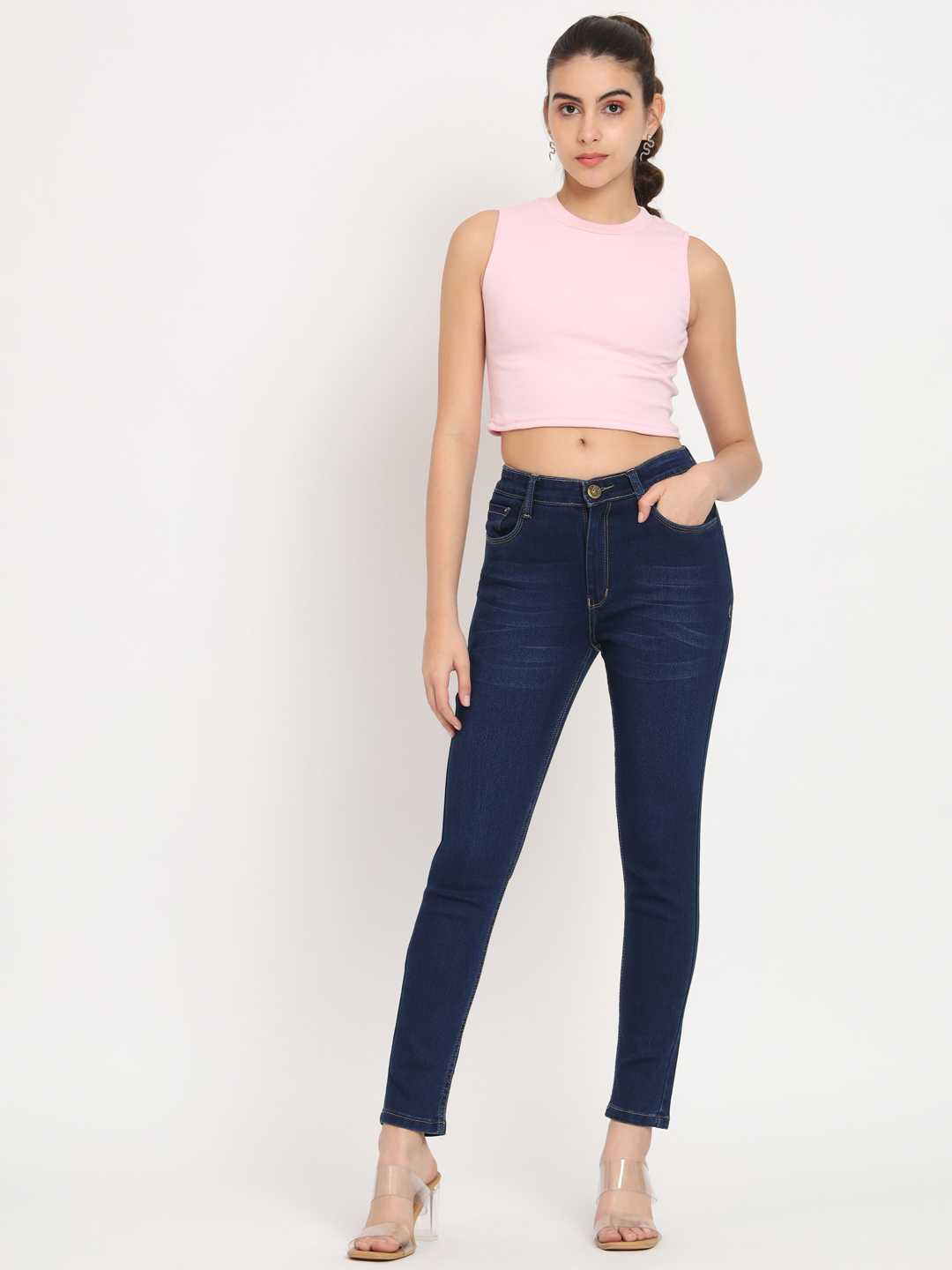 AngelFab Women Skinny fit Royal Blue Jeans
