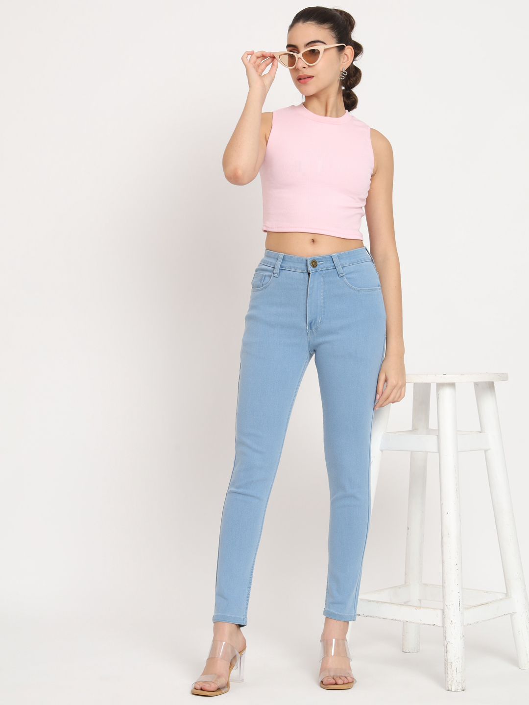 AngelFab Women Sky Blue Jeans