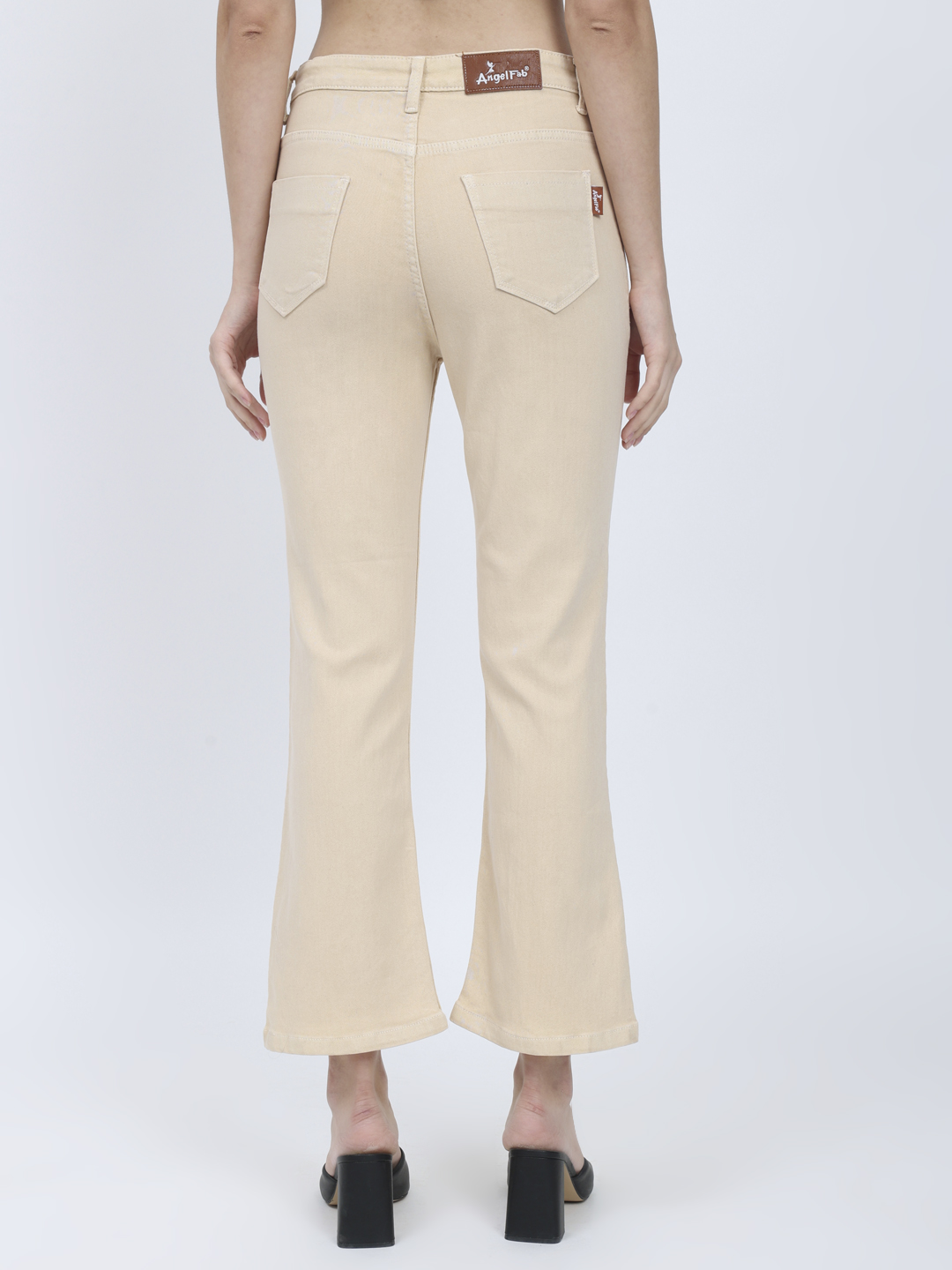 2 AngelFab Women Beige Jeans