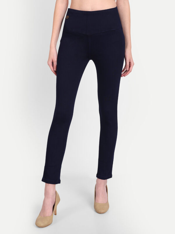 AngelFab Women Broad Navy Blue Jegging