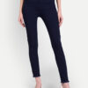 AngelFab Women Broad Belt 3line Navy Blue Jegging