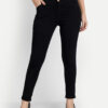AngelFab Women 3 Button Black Jeans