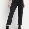 2 AngelFab Women DN 1008 Loose Pent Carban Black Jeans