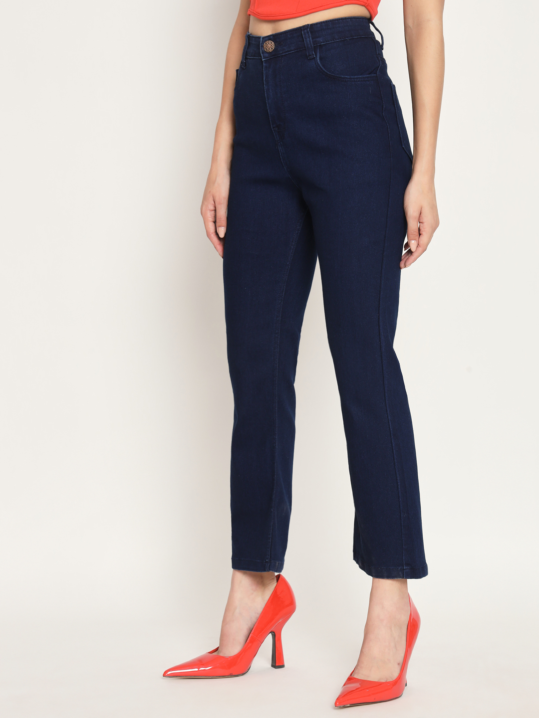 AngelFab Women Carban Royal Blue Jeans