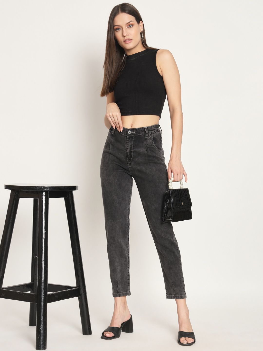 20-7-2023 anasthsia00382 AngelFab Women Carban Black Jeans