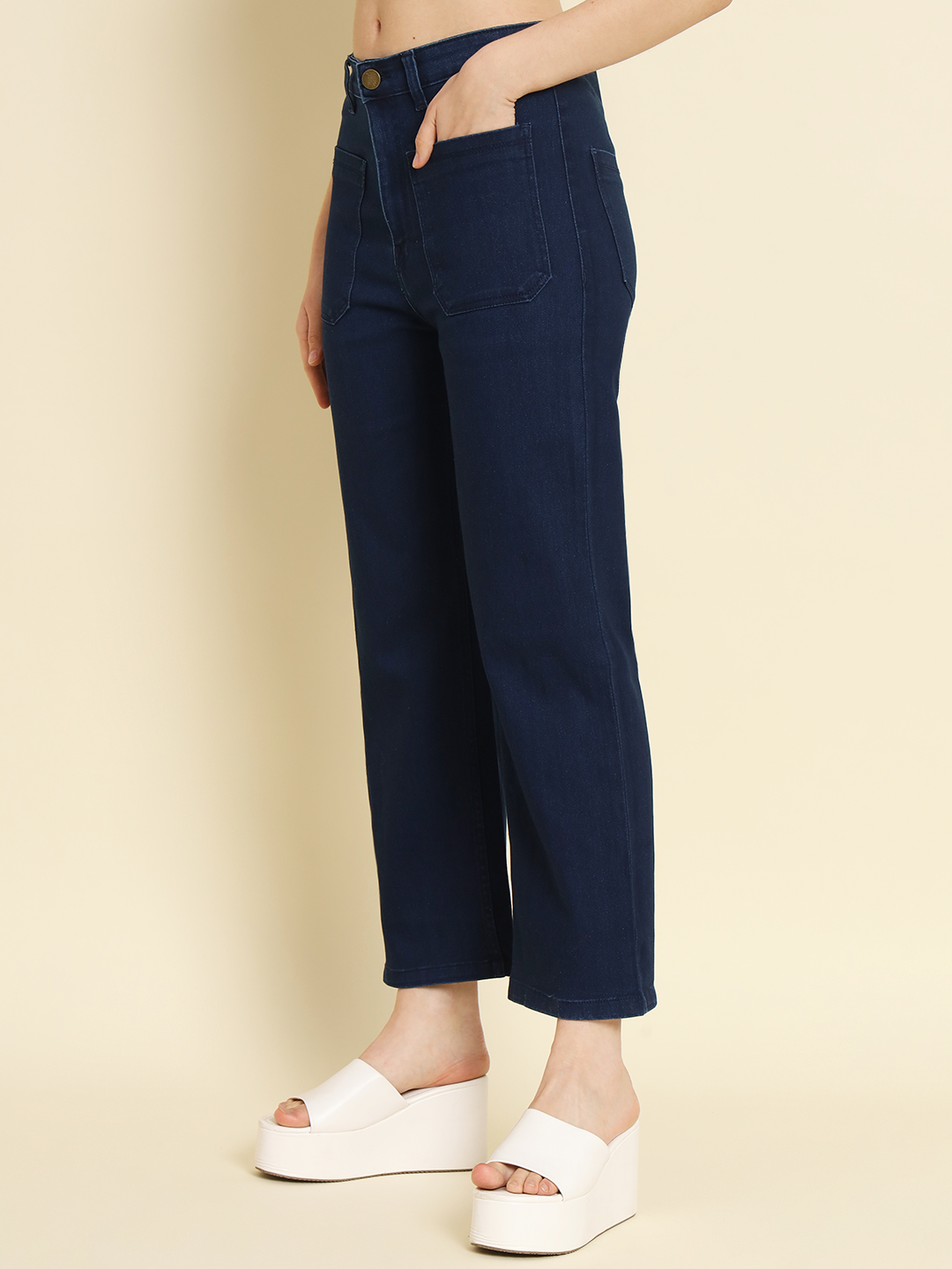 3 AngelFab Women Royal Blue Jeans