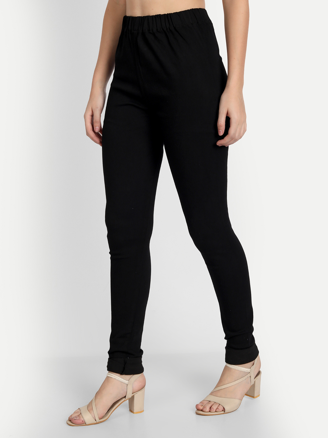 3 AngelFab Women Elastic Belt Black Jegging