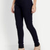 3 AngelFab Women Elastic Belt Navy Blue Jegging