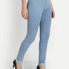 3 AngelFab Women Elastic Belt Sky Blue Jegging