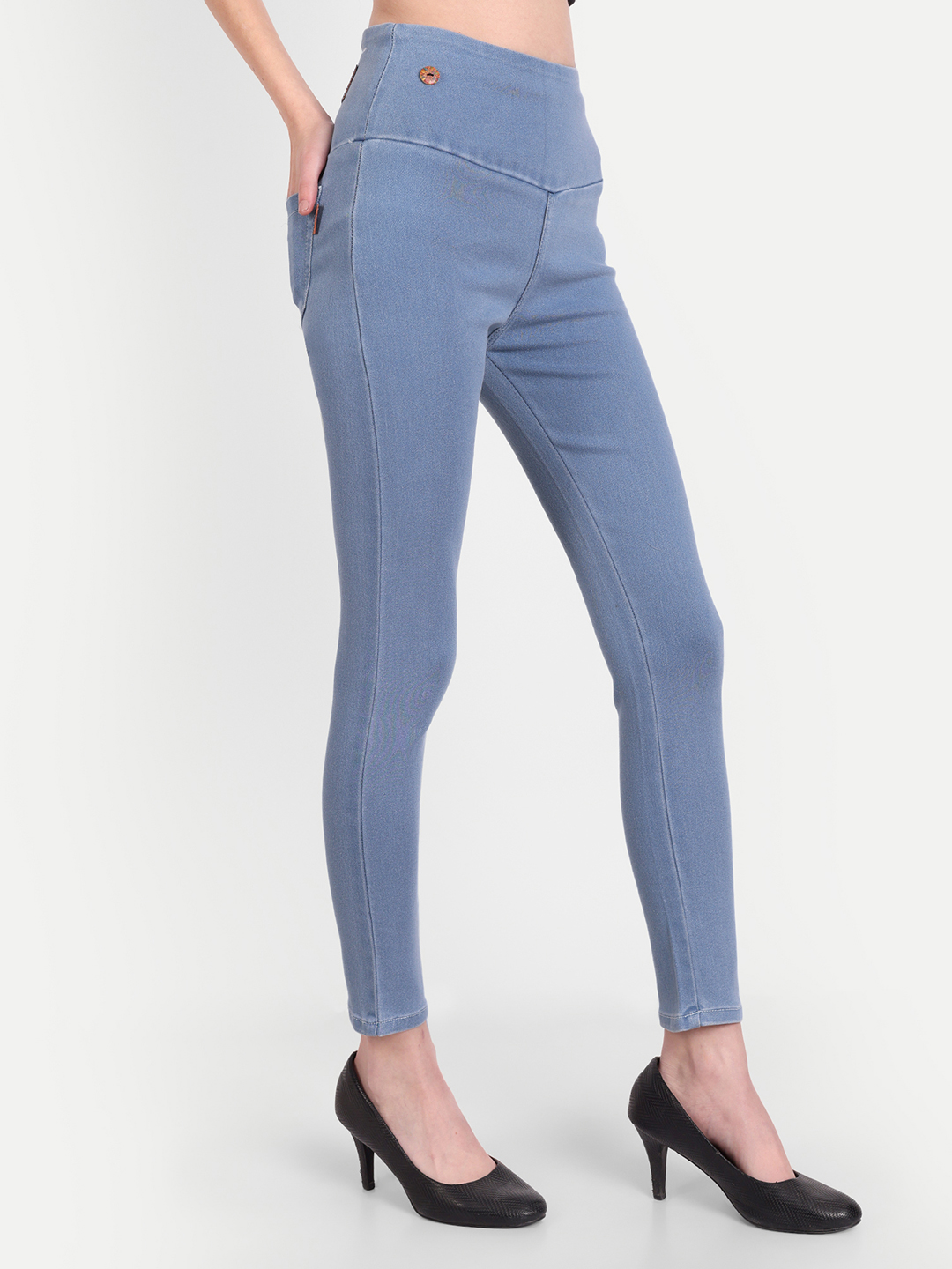 3 AngelFab Women Broad Sky Blue Jegging