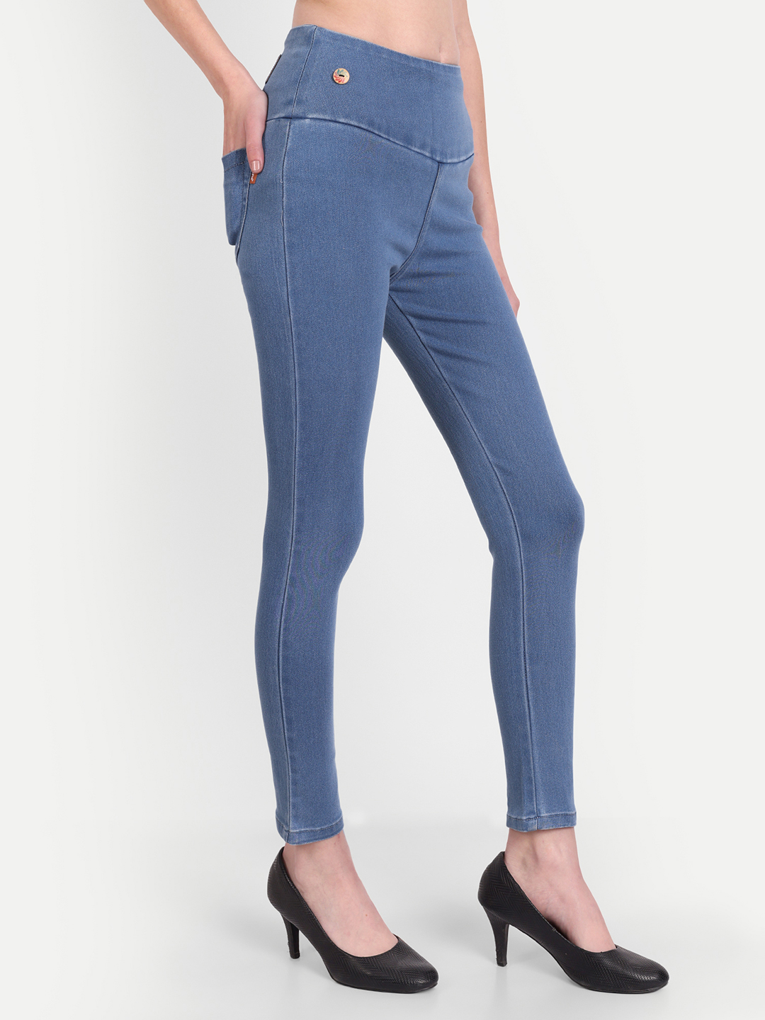 3 AngelFab Women Broad Dark Blue Jegging