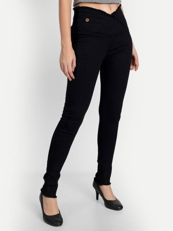 AngelFab Women V-Belt Broad Black Jegging