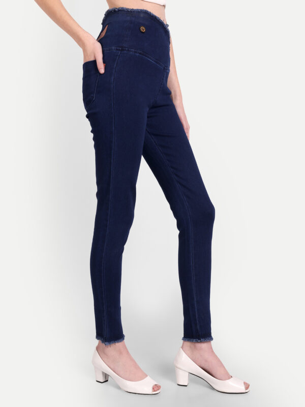 AngelFab Women V-Belt Broad Royal Blue Jegging