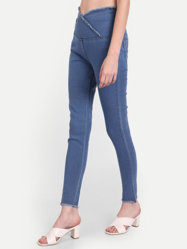 AngelFab Women V-Belt Broad Dark Blue Jegging