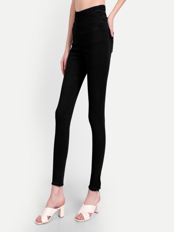 AngelFab Women Broad Belt 3line Black Jegging