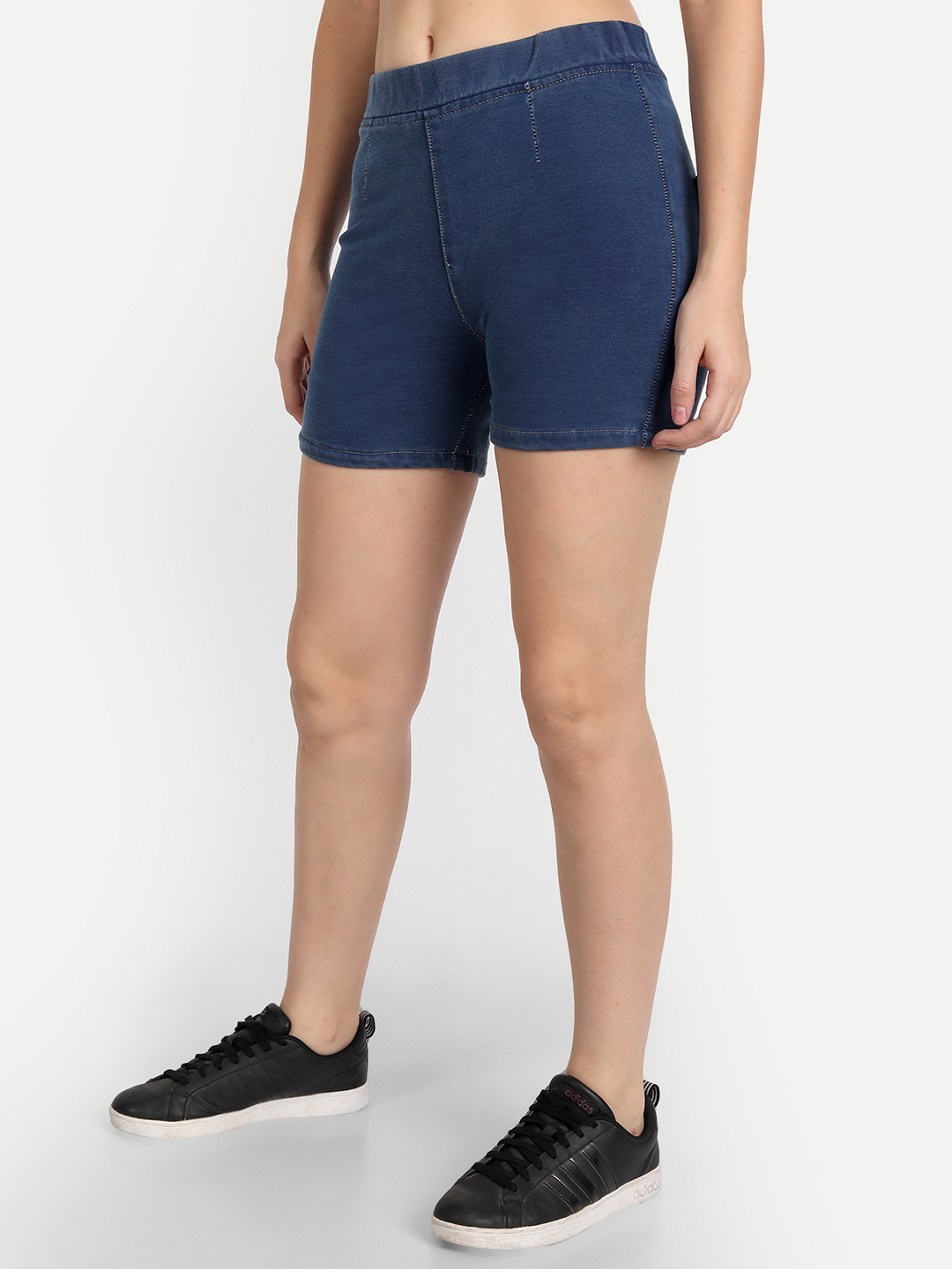 3 AngelFab Women Elastic Belt Dark Blue Short