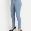 AngelFab Women 3 Button Sky Blue Jeans