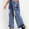 AngelFab Women DN 1005 S.Belt Wideleg Sky Blue Jeans