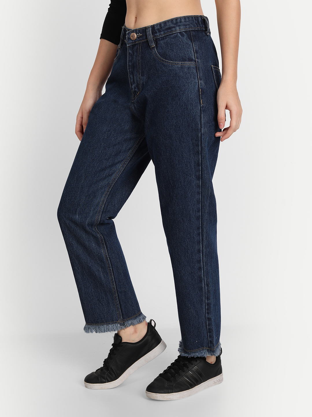 3 AngelFab Women DN 1008 Loose Pent Royal Blue Jeans