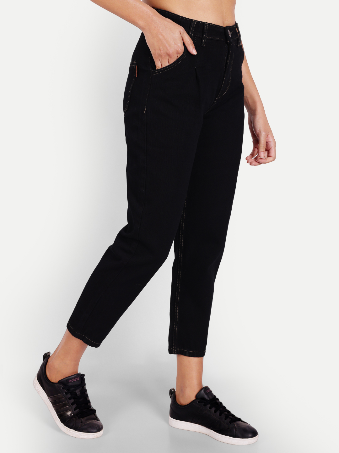 AngelFab Women Boyfriend Black Jeans