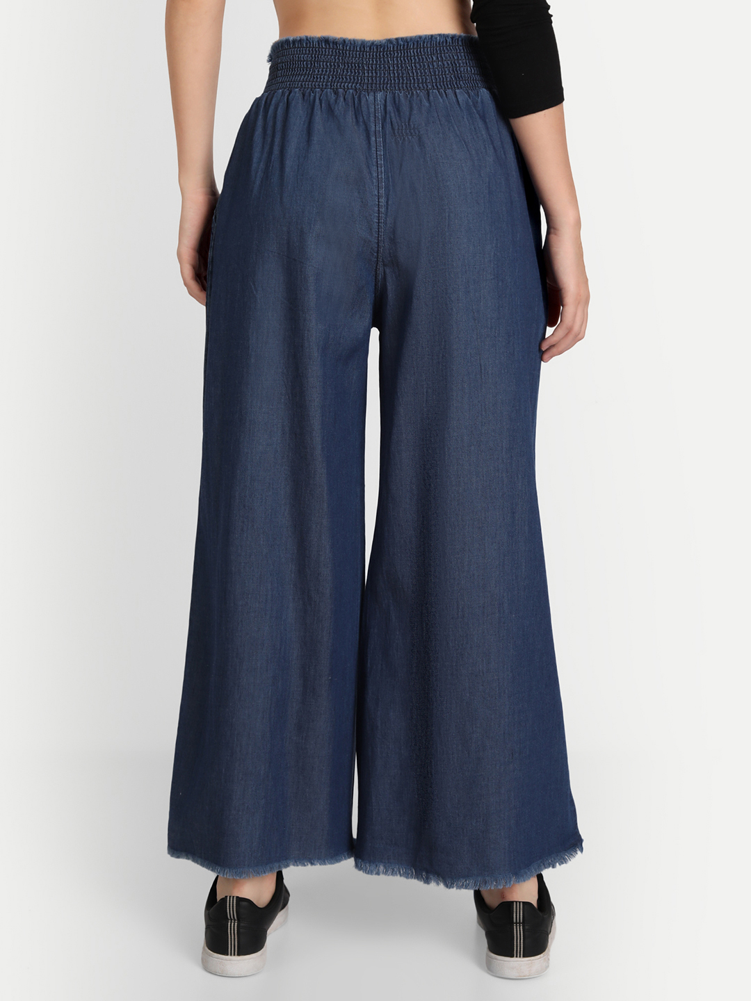 4 AngelFab Women flared Dark Blue Palazzo