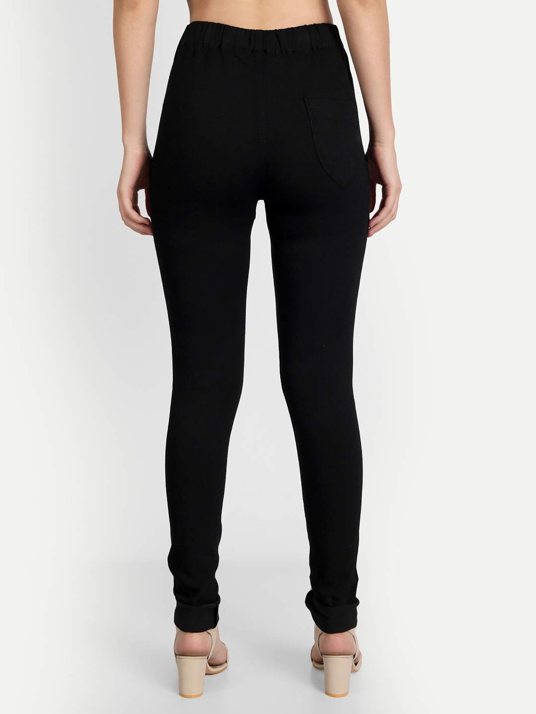 4 AngelFab Women Elastic Belt Black Jegging