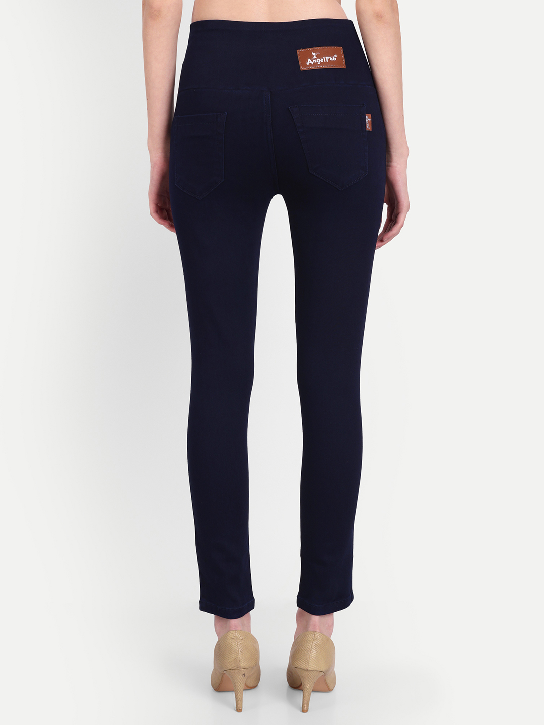 4 AngelFab Women Broad Navy Blue Jegging
