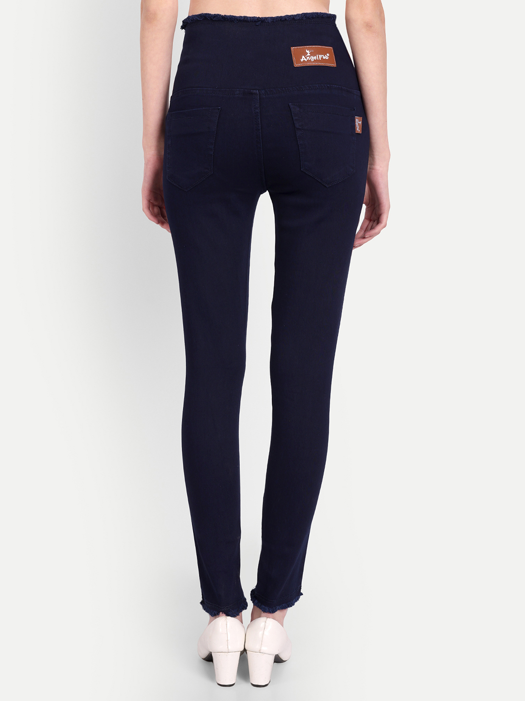 4 AngelFab Women V-Belt Broad Navy Blue Jegging