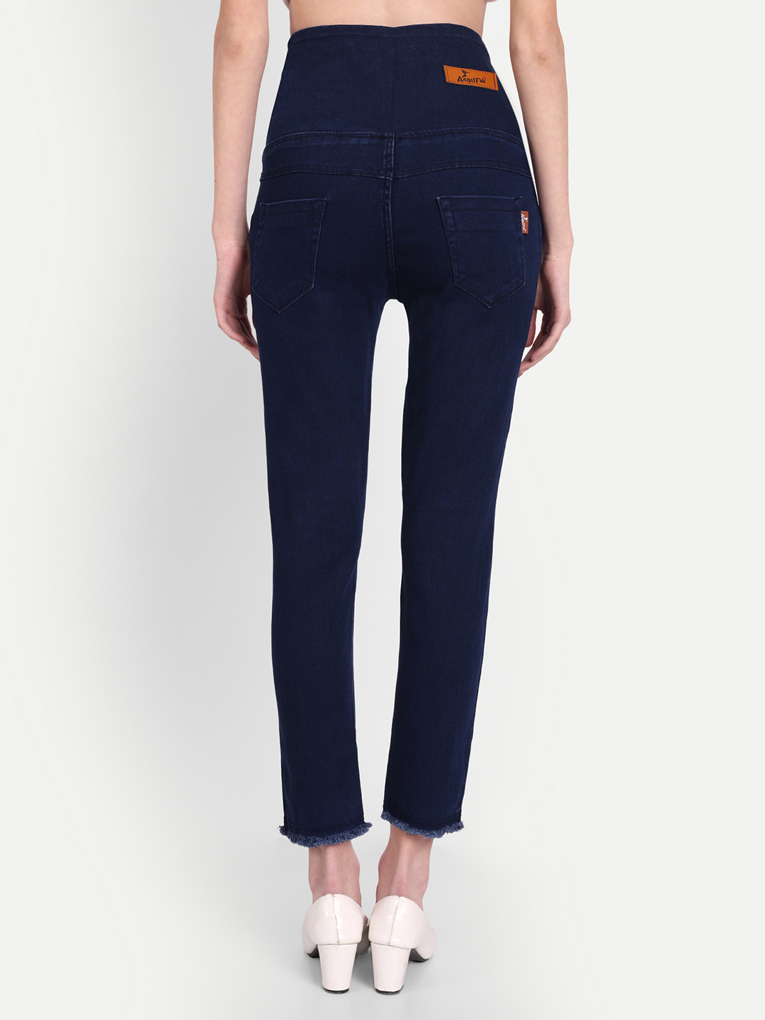 4 AngelFab Women 8 Button Royal Blue Jeans