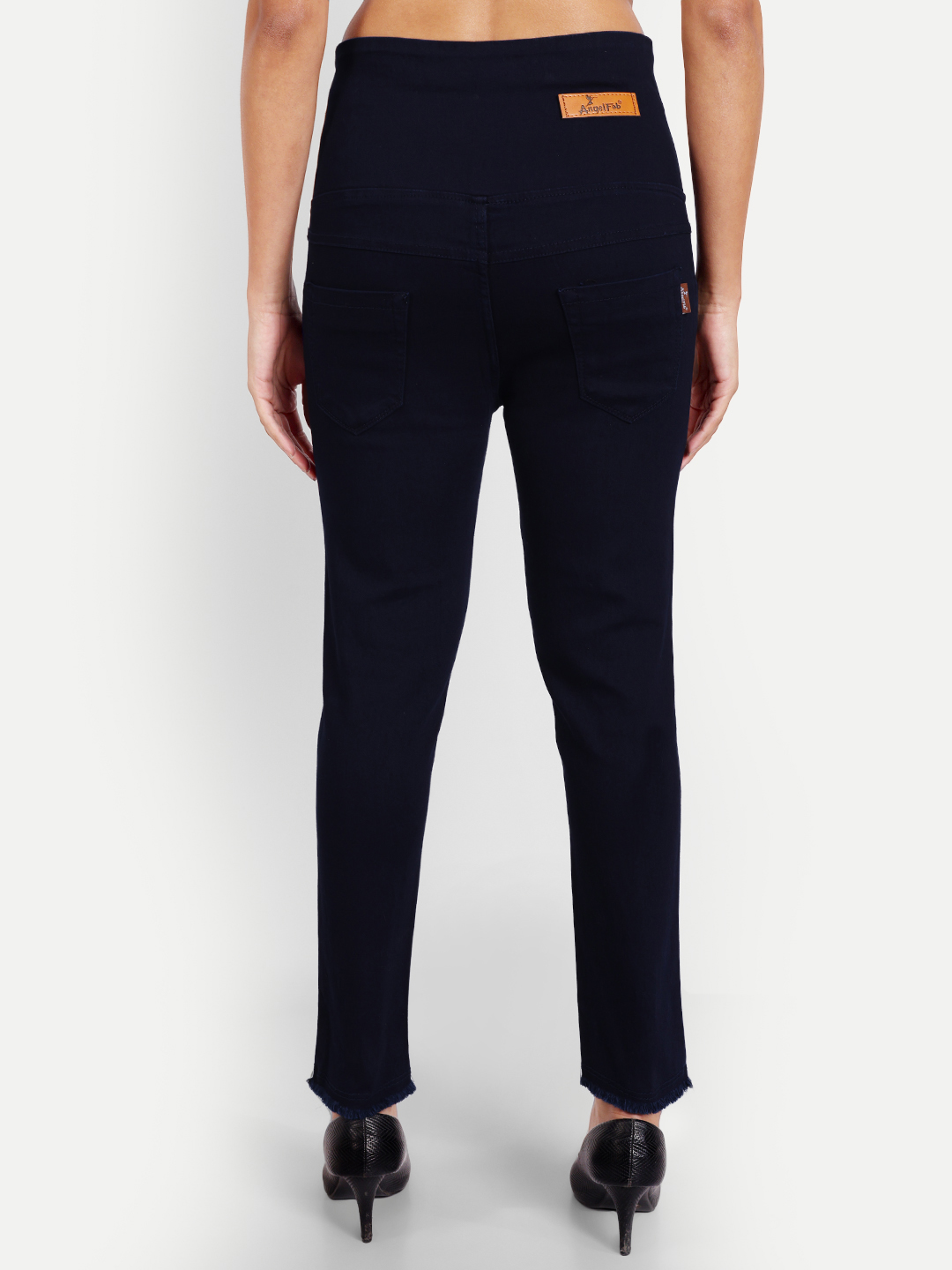 4 AngelFab Women 8 Button Navy Blue Jeans