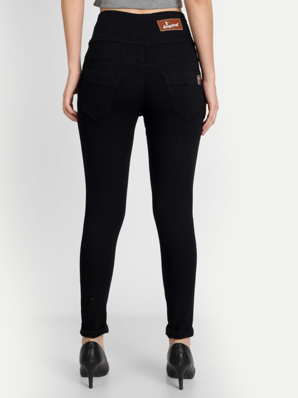 AngelFab Women 3 Button Black Jeans