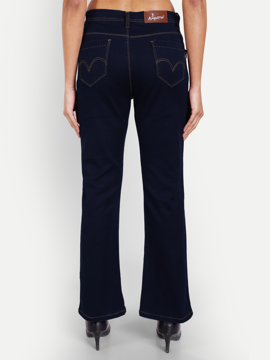 4 AngelFab Women DN 1003 Cut Pent Royal Blue Jeans