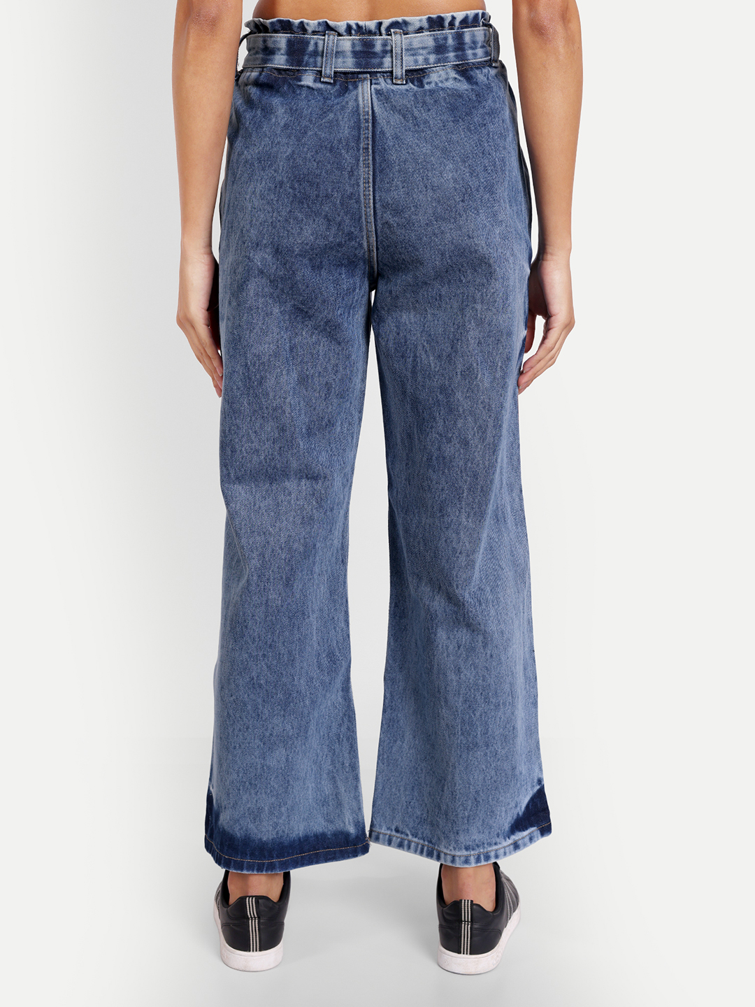 AngelFab Women DN 1005 S.Belt Wideleg Sky Blue Jeans