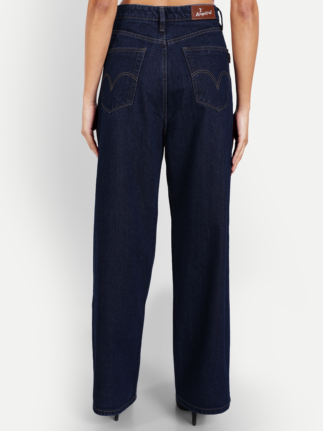AngelFab Women DN 1007 High Loose Pent Royal Blue Jeans