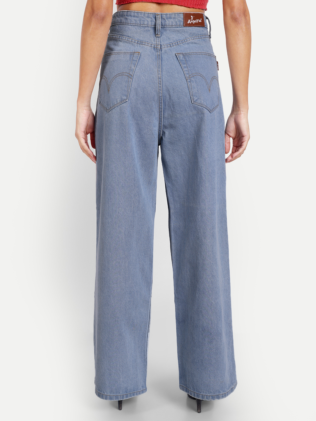 4 AngelFab Women DN 1007 High Loose Pent Sky Blue Jeans