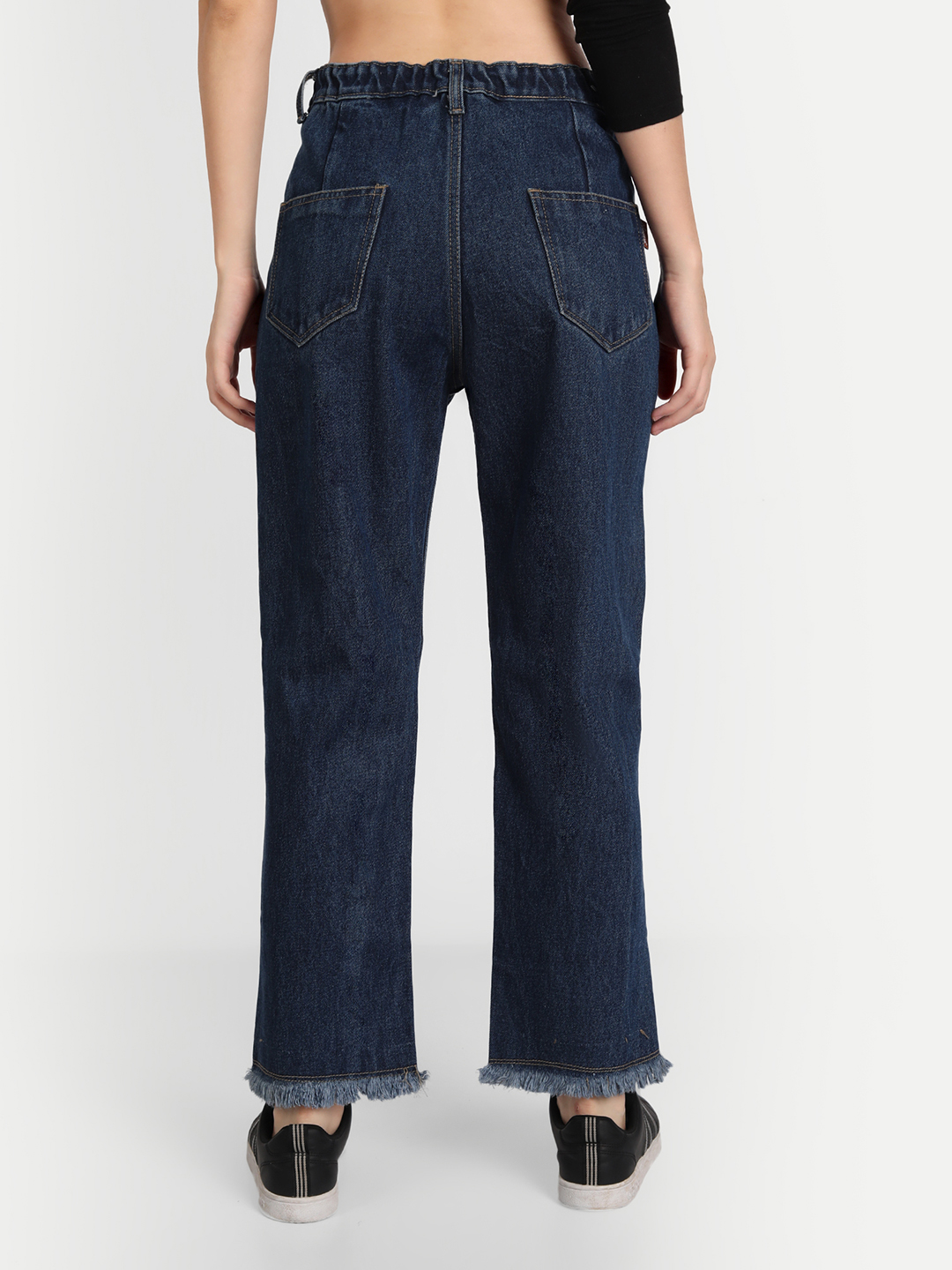 4 AngelFab Women DN 1008 Loose Pent Royal Blue Jeans