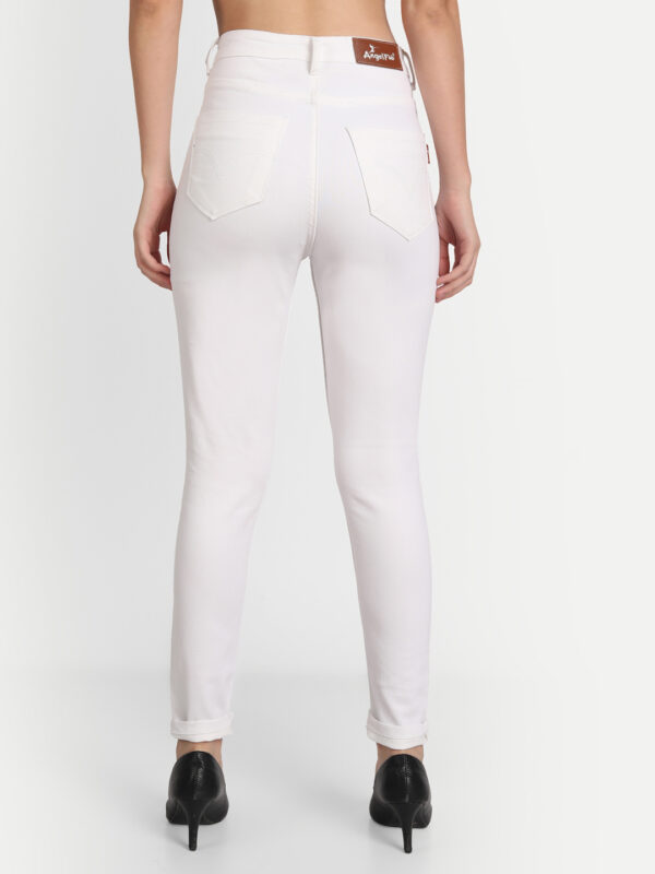 AngelFab Women High Rise Skinny Pent White Jeans