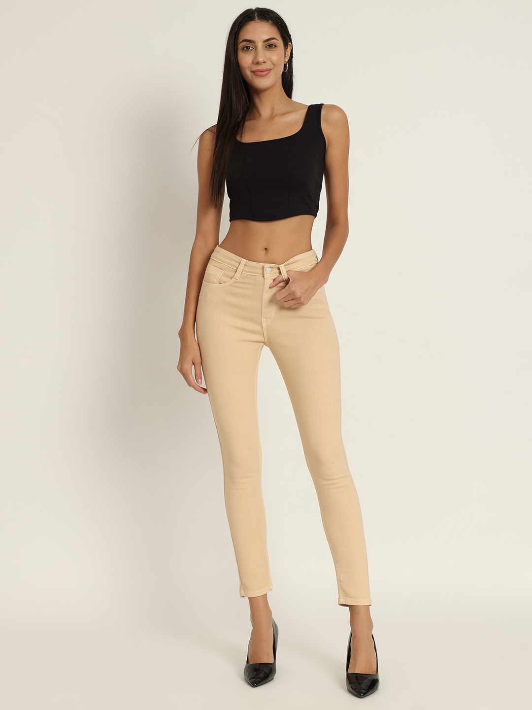 AngelFab Women Beige Jeans