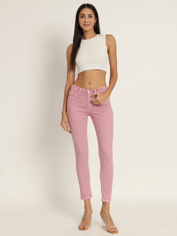 AngelFab Women Baby Pink Jeans