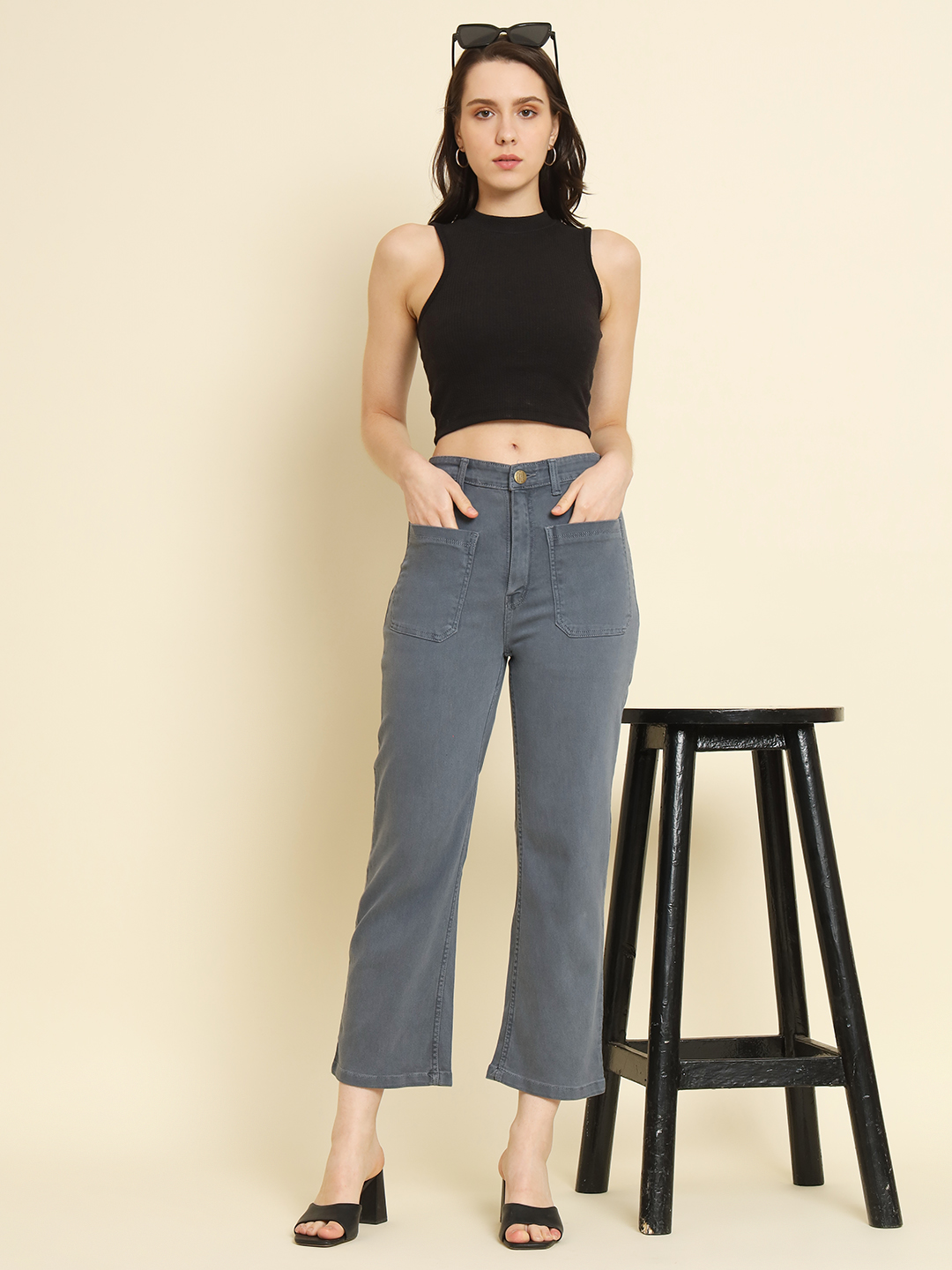 5 AngelFab Women Grey Jeans