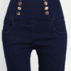 5 AngelFab Women 8 Button Royal Blue Jeans