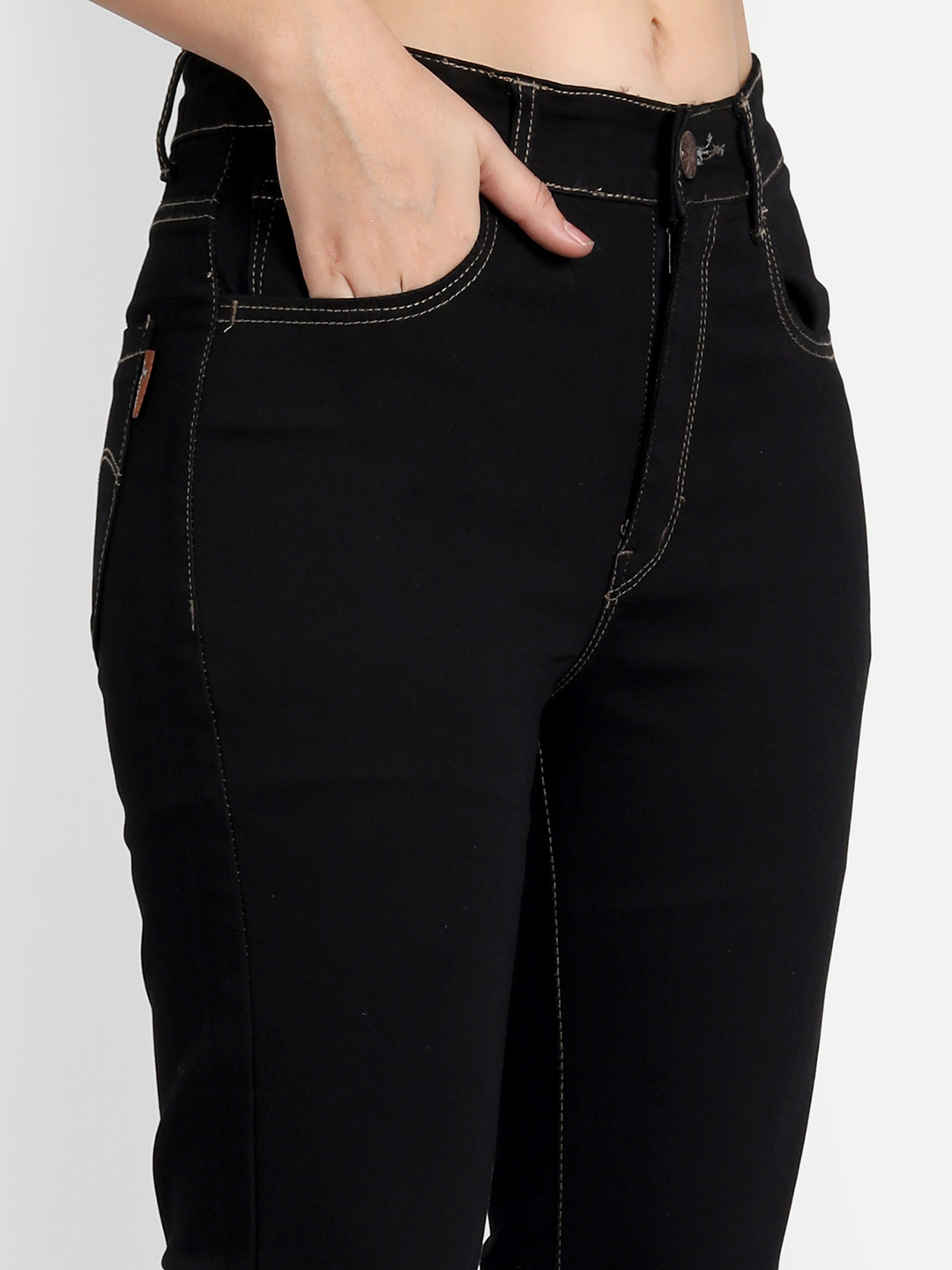 5 AngelFab Women DN 1002 High Rise Skinny Pent Black Jeans