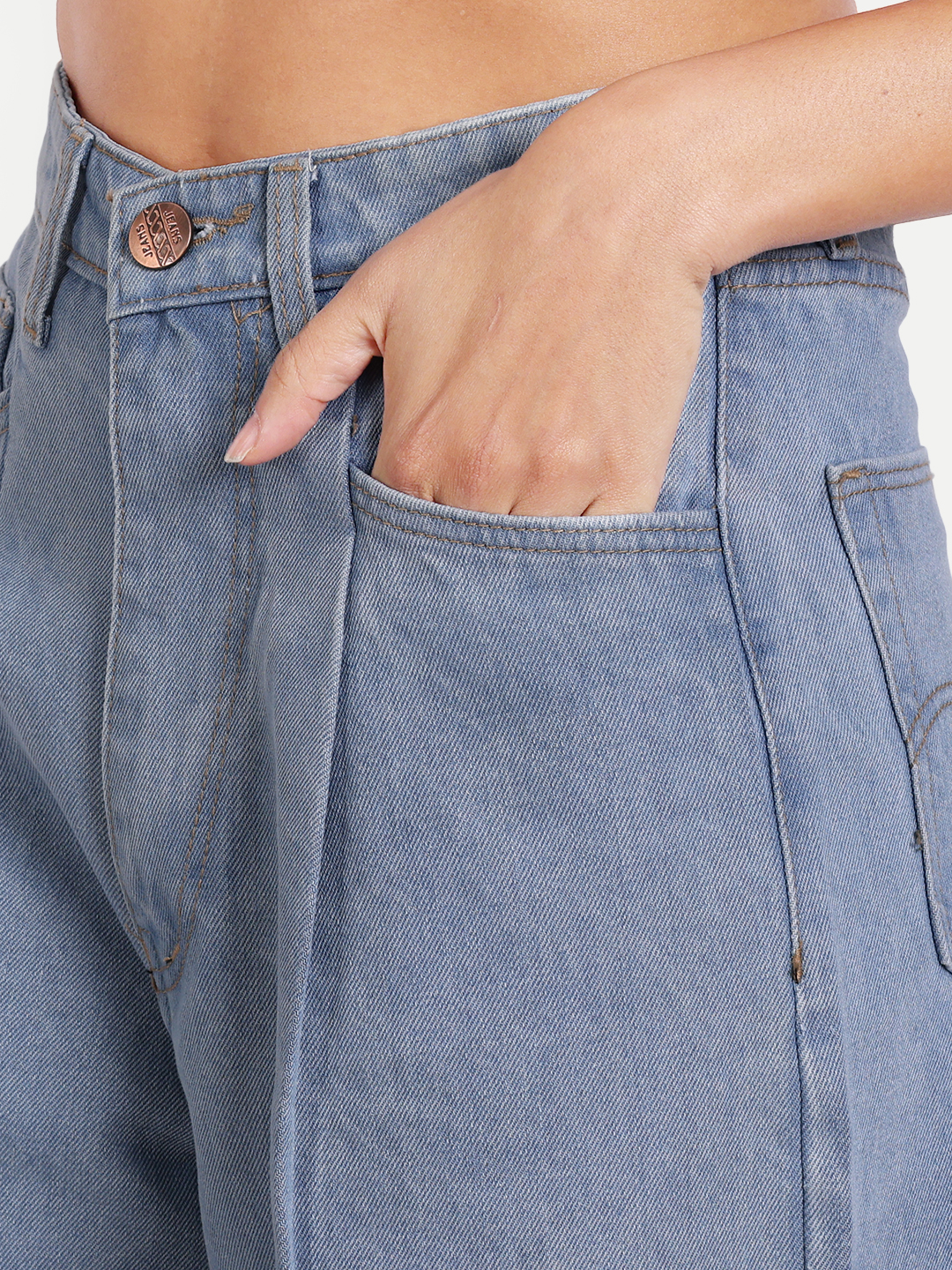 5 AngelFab Women DN 1007 High Loose Pent Sky Blue Jeans