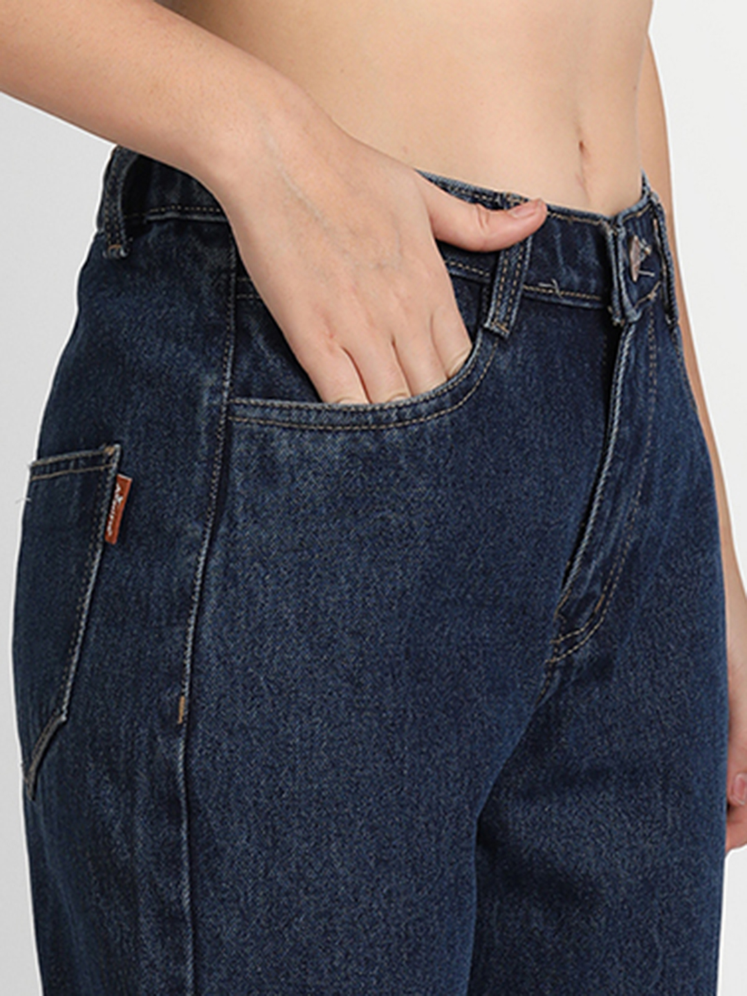 5 AngelFab Women DN 1008 Loose Pent Royal Blue Jeans