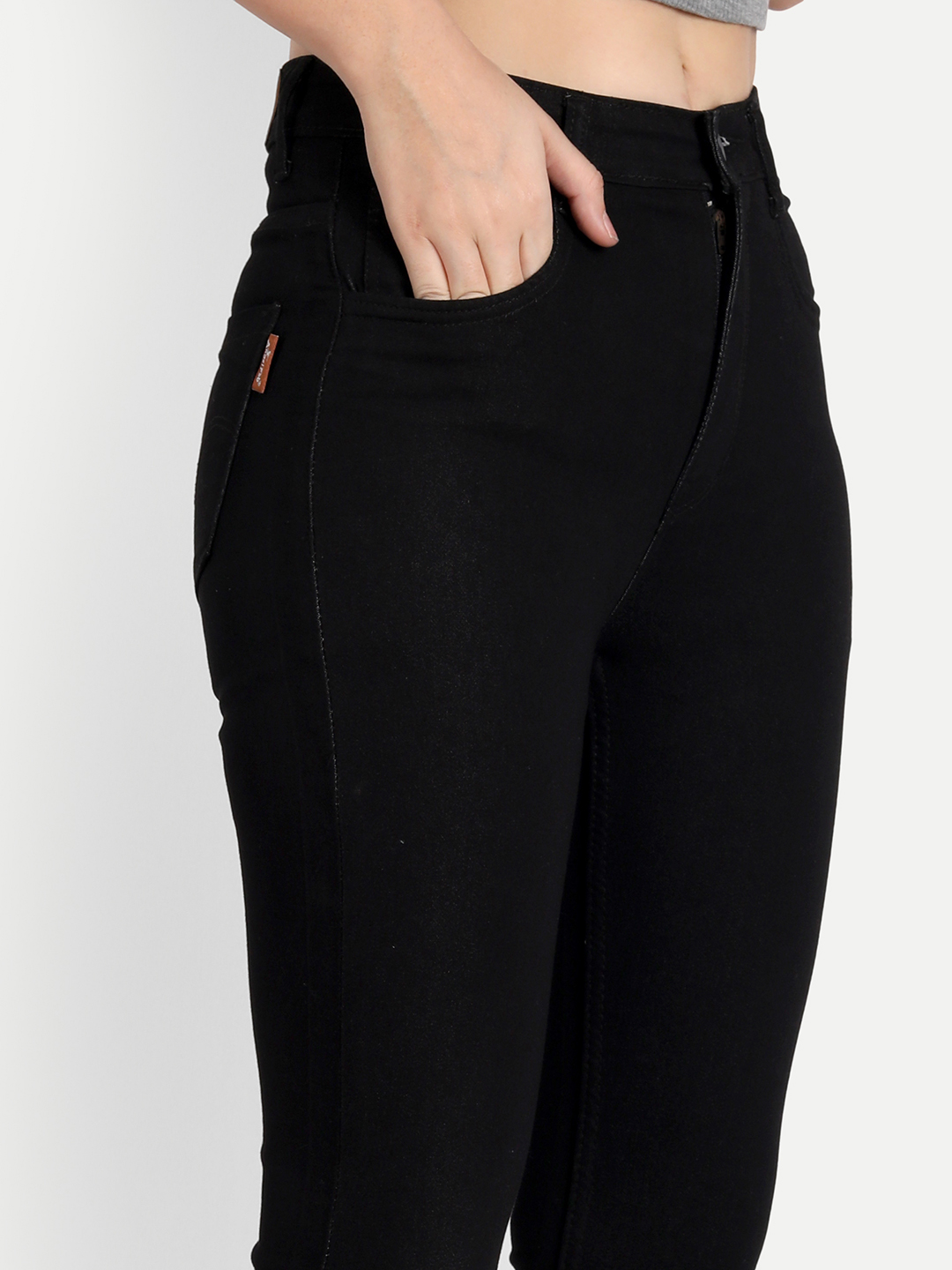 AngelFab Women DN 1009 High Rise Skinny Pent Black Jeans